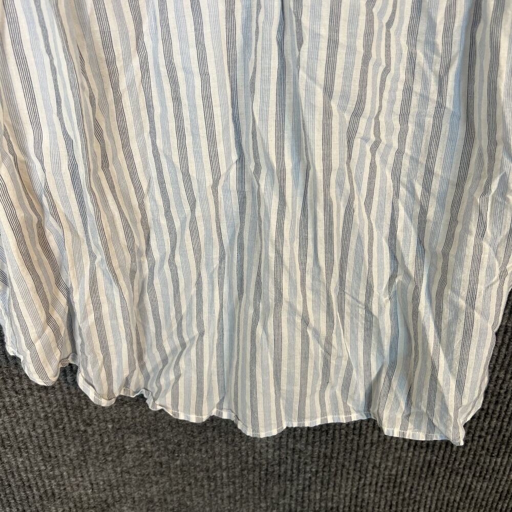 Beach Lunch Lounge Womens Striped Blouse Size Medium Coastal Beachy Cotton Boho - Picture 4 of 8